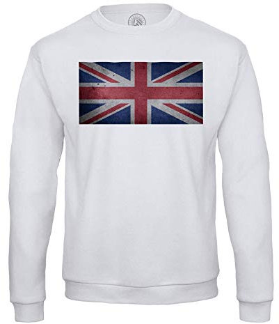 Fabulous Sweatshirt for Men Flag United Kingdom UK Football Sport National Team White