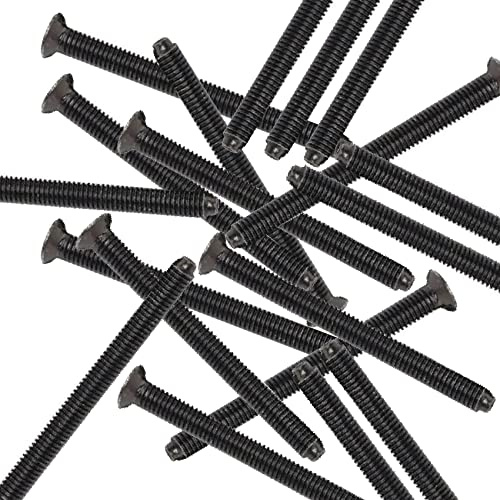 M3.5 Long Electrical Screws BZP Electric Light Switch Plug Socket Front Plates (10 Screws, M3.5 x 50mm Screw Black - M8114)