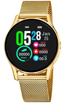 LOTUS Montre pour Femme 50003/A Smartwatch Boîtier en Alliage Doré Bracelet en Acier Inoxydable Doré