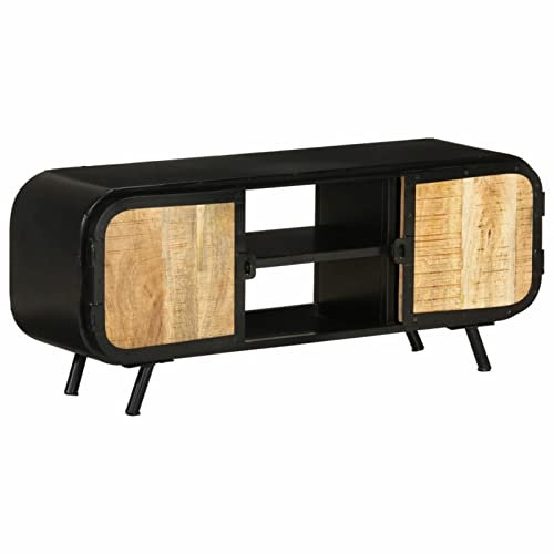 ZEYUAN TV-Schrank, Fernsehtisch, Tv Lowboard, Fernsehschrank, Tv Bank, Tv Table, Tv Kommode, Tv Board， 110x30x45 cm Raues Mangoholz