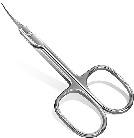 CGBE Cuticle Scissors with Curved Tip, Stainless Steel Cuticle Scissors Extra Fine, Super Sharp Small Pointed Beauty Cuticle Cutter for Trimming Cuticles, Eyebrows, Eyelashes and Dry Skin
