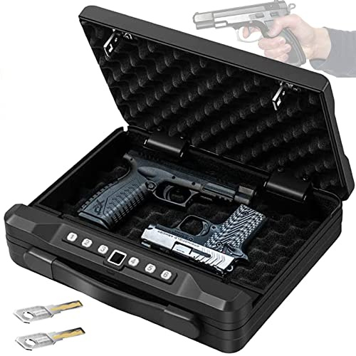 TAHALI Coffre-Fort pour Arme De Poing à Empreintes Digitales, Armoire pour Pistolet en Acier avec Clé De Rechange