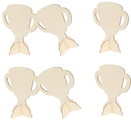 ABOOFAN 6pcs DIY Wooden Trophy Blanks for Children Craft Projects, Beige Synthetic Material, Promote Intellectual Development and Creative Decoration, for Boys and Girls Arts and Crafts