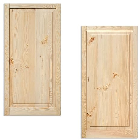 Kassettentür Schranktür Holz RUSTIKAL | 99,3 x 49,4 cm 2-er Pack Set | unbehandelte Holztür aus Kiefernholz im Kolonialstil und Markflecken als Raumteiler Schiebetür für Regale, Schränke, Möbel
