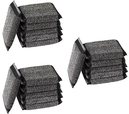 Typutomi 18 spugne abrasive in acciaio inox, antigraffio, per la pulizia della cucina, per piatti, pentole, padelle, lavandini, rubinetti (nero, 13 x 8,5 x 2 cm)
