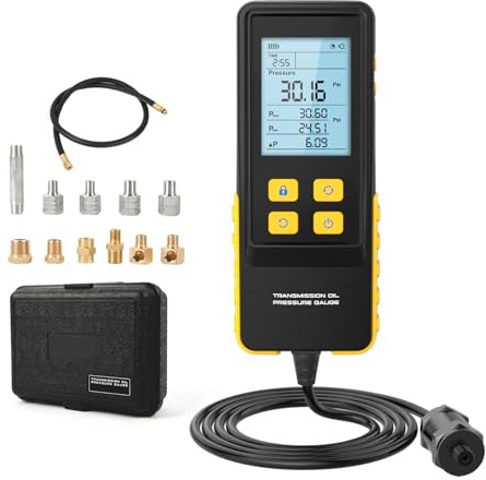 BELEY Digital Auto Getriebeöl Druckmessgerät - KFZ Getriebeöle Manometer für diagnostische Tests aller Getriebeflüssigkeiten Druck mit 2,8“HD Display & 3 Druckeinheiten 0-426,6psi