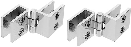 Charnière de porte en verre ， 2/4 pièces charnière de porte en verre robuste en acier inoxydable à 90 degrés charnières d'armoire raccords de porte de douche étagère en verre charnière de vitrine ( Co