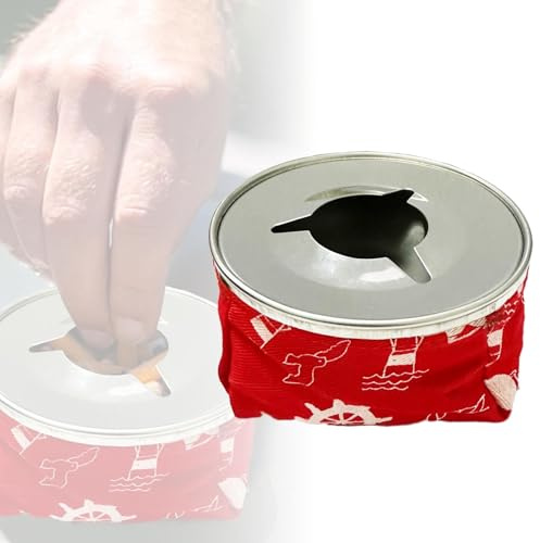 Boat Bean Bag Ashtray, 4 Stainless Steel Windproof Non-Slip Ashtray, Durable Easy to Clean for Boat/RV/Car (Red)