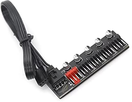 EVURU 5 Port Pc. Fan-Naben-Teiler Speed ​​Controller Adapter Compatible with 4 Pin Pwm Kühler Lüfter Computer-Kabel und Stecker Zubehör