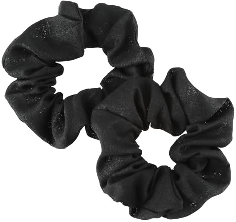 2 Piezas Gomas Pelo Pop Negro Hair Ties Color Sólido Scrunchies Banda Elástica Coleteros Mujer Scratch Ties Accesorios para el Cabello Lazos Niña