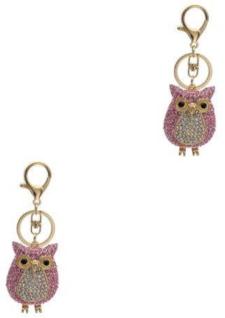 DEARMAMY 2stücke Eulen Schlüsselanhänger Mit Strasssteinen Kreatives Design Für Taschen Und Für Jeden Anlass Wie Geburtstage Und Feiertage