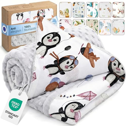 LULANDO® Kuscheldecke 100x75cm Decke Krabbeldecke Spieldecke aus 100% Baumwolle - Antiallergisch - Hergestellt in der EU