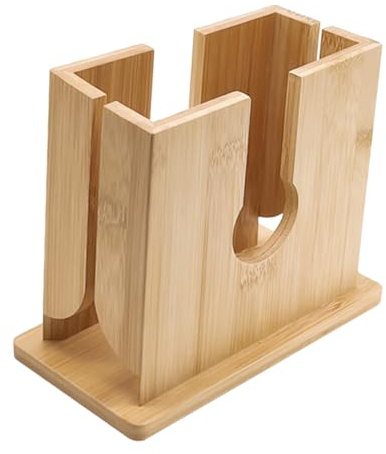 NAMOARLY Wooden Bagel Slicer Stand Bread Cutter Serrated Kitchen Bread Slicing Tool for Bagels and Buns Baking Accessories 15x13.5x7.8cm Single Piece