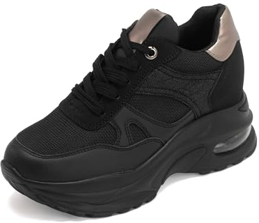 JOMIX Zapatillas Casual Mujer Cuña Deportivas Running de Deporte con Cordones para Talla 36-41 EU