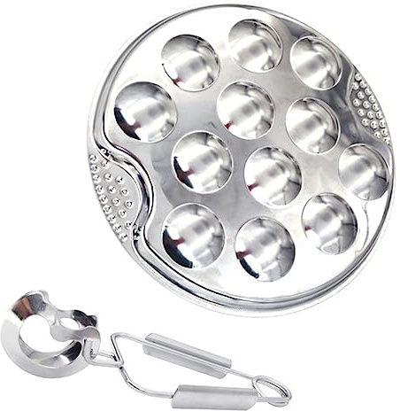 Cabilock Assiette Escargots Acier Inoxydable Résistante Rouille Pour Barbecue Et Four Plateau Cuisson Escargots Avec Compartiments Séparés Service à Domicile Et Restaurant
