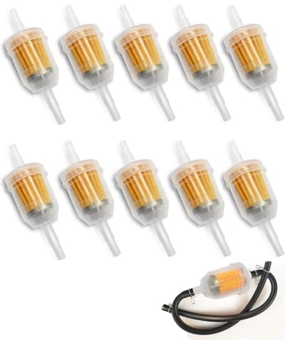 TPZORJX 10Pcs Filtro Carburante Universale,Filtro Carburante Moto,Filtro Carburante Benzina, Filtro Carburante Rapido per Velocità Filtrazione per Moto 6-8 mm, Scooter, Moto, Generatore, Tosaerba