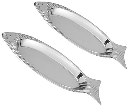Veemoon 2stücke Edelstahlplatten Als Servierplatten Für Gedämpften Fisch Fischtablett Aus Edelstahl Gedämpfte Fischgerichte Edelstahlplatten Servieren