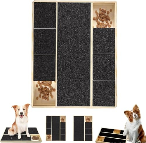 Tablero De Rascar para Perros, Rascador De UñAs con Caja De Premios, Multifuncional Y Resistente, para Perros Grandes, con Almohadilla para Limar UñAs (6 Grid)