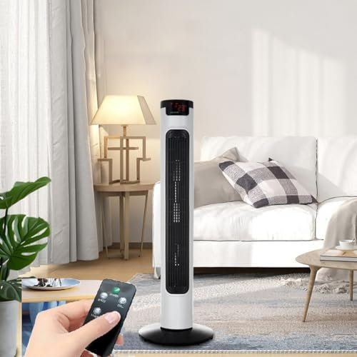 Generico Ventilatore A Torretta 3 velocità, Ventilatore Verticale Silenzioso da 83 Cm, Ventilatori A Colonna con Telecomando per La Camera da Letto, Cucina, Ufficio