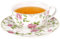 Integrity.1 Tazas y Platillos de Té Flor Rosa, 8oz Rosa Taza de Café de Porcelana Fina con Platillo, Juego de Taza y Plato de Flor de Porcelana de Regalo, para Mamá Amiga Fiesta de Té
