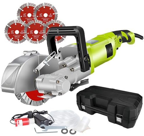 Electric Groove Wall Chaser Concrete Saw Cutting Machine with Dust Extractor - 4000W Power, 37mm Cutting Depth, 7500r/min Speed for Efficient and Clean Wall Slotting