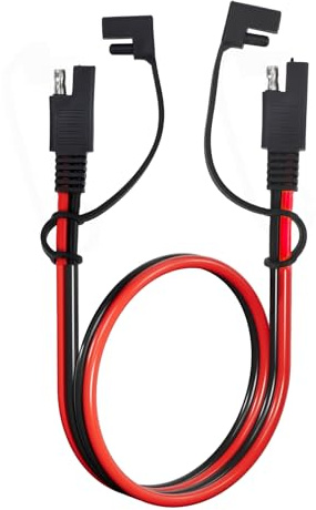 lasuroa SAE to SAE Extension Cable 12AWG, 3.3FT Quick Disconnect/Connect Wire Cord Harness with Dust Cap 2 Pin DC Power Automotive Extension Connector for Solar Panels, Cars, RVs, Trucks, Boats