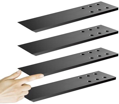 Hidden Granite Countertop Support Brackets 4 Pack 14 L x 2.5 W,3/8 Thick Heavy Duty Counter top Brackets,Flat Black Wall Mount Support Countertop Overhang Support for Quartz, Wood, Concrete,Island