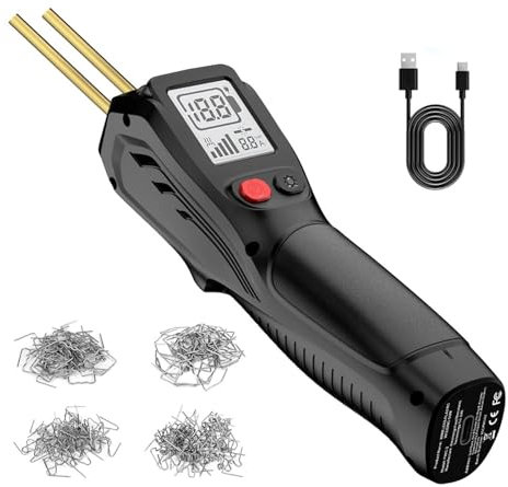 Soldadores Kit de soldadura de plástico con 200 grapas calientes y pistola soldadora para reparación de parachoques y otras reparaciones de plástico. Soldador de plástico(A)