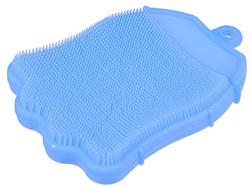 PartyKindom Silicone Baby Shower Brush for Deep Cleansing and Gentle Massage – Soft Bath Brush for Infants and Newborns, Blue