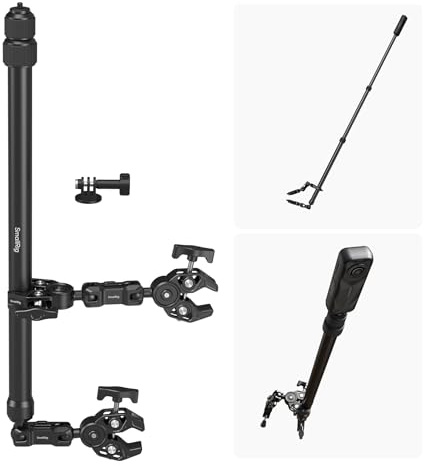 SMALLRIG Motorcykelmonteringssats för Insta360 X5 X4 X3 X2, osynlig selfiepinne för cykelstyre med dubbla kulleder och superklämmor, actionkameraadapter för GoPro, för DJI OSMO 360-5459