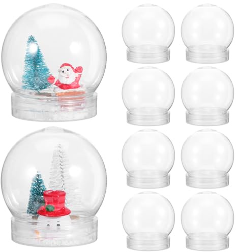 Ukcoco Globos De Agua DIY Transparentes con Tapa De Rosca 10 Unidades 2.75 X 2 Pulgadas Bolas De Nieve Vacías para Manualidades Y DecoracióN Creativa