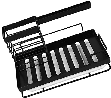 FUNNETOYU Detachable Kitchen Sink Sponge Holder Draining Rack for Dishcloth Storage Fast Drying Organizer with Smooth Surface Practical Sink Tray for Bathroom and Kitchen Use