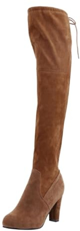 Generisch 2025 Comercio Exterior Tallas Grandes Botas Largas para Mujer Tacón Alto, Botas de Sobre Rodilla Punta Aguja con Cordones en la Parte Posterior Planas para Mujer Forradas, marrón, 39 EU