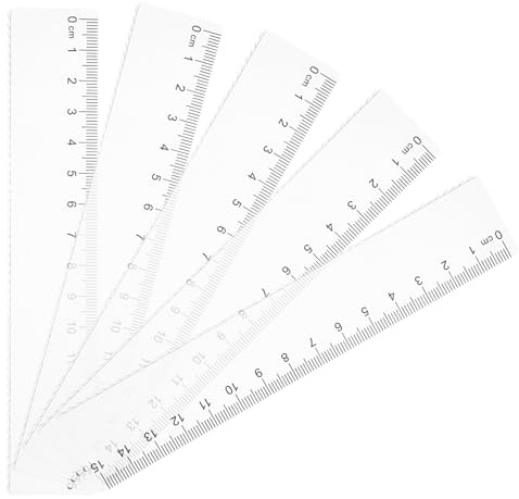 SHENLIU 5 Stück Lineal 15cm, Transparentes Kunststofflineal Kleines Lineal Grundschule Plastiklineal Durchsichtig Kinder Klasse Lineale Für Schule Büro Haushalt Malerei