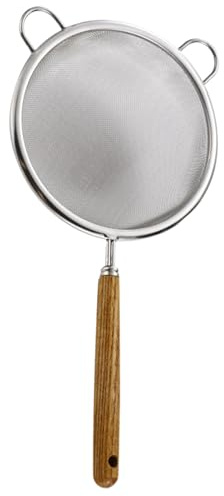 Hozaenwa Colador Metálico,Colador de Acero Inoxidable Tamizador de Harina | Tamiz de Malla Fina con Doble Oreja Utensilios de Cocina para Verduras Harina Pasta Fideos Comida para Bebés Leche de Soja