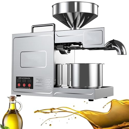 Frantoio A Olio Elettrico | Pressa Olio Elettrico Frantoio Olive 820w | Pressa Per Olio Spremitura Freddo/Caldo Automatica In Acciaio Inox,Alto Rendimento Petrolio| Basso Rumore |3-6 Kg/h