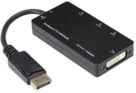 BONKZEBU Câble de Convertisseur Audio 4 en 1 Displayport vers/VGA/DVI Plug and Play 1080P pour Une Utilisation au Bureau à Domicile