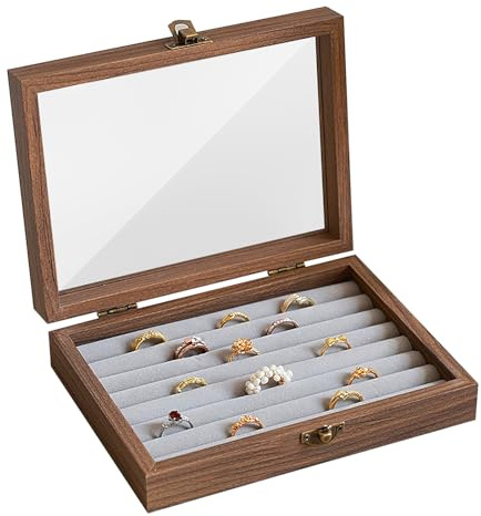 MXGHIR Ring Storage Boxes, Jewellery Rings Earrings Cufflink Display Box