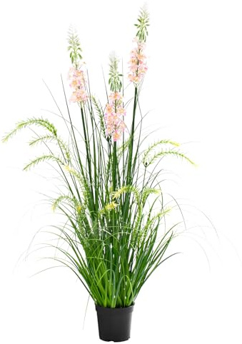 ZEEOZE Plante Artificielle de 90cm avec Trois Fleurs Plantes Artificielles Interieur Fausse Plante Exterieur pour Decoration Salon Deco Maison Jardin Bureau Mariage Cadeau de Crémaillère (Lot de 1)
