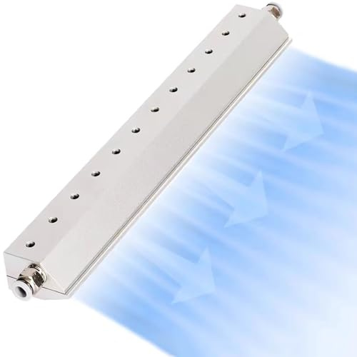 Soffiatore industriale a lama d'aria, lama di soffiaggio polvere in alluminio con interfaccia filettata da 1/4 e ingresso d'aria da 10 mm per applicazioni di linea di produzione