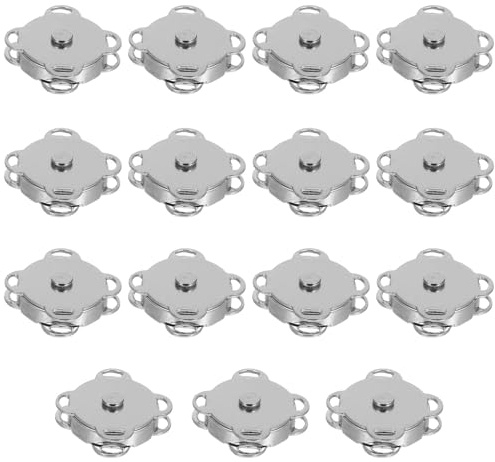 Zerodeko 15 Pairs Invisible Buttons Sewing Fastening Clasps for Bags Snap Closure for Purse Magnet Clasp Bags Sew Fastening Snaps Hidden Button for Cardigans