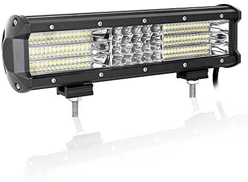 Willpower Barra LED 4x4 330W 30cm Barras Luce de Trabajo 9D Combinación de Punto Inundación Foco Led 12V 24V 6000K Faro Led IP67 Impermeable para Coche Tractor Camion Barco ATV UTV SUV