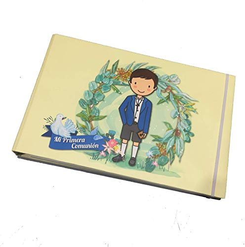Personalisierbares Kommunionsalbum für Jungen, Beige - Buch meiner Erstkommunion mit Widmung und Fotos