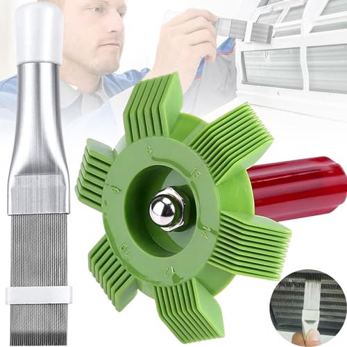 2 Pièces Peigne de Climatiseur, Peigne à Ailettes, Peigne Condenseur Climatiseur, 2 Styles Radiateur Peigne Évaporateur Climatisation Outils, Convient Aux Peignes à Ailettes de Différents Pas