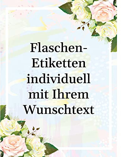 8 Flaschenetiketten selbstklebend mit Text personalisiert - Etikett Moderne Romantik - Flaschen Aufkleber für Wein oder Sekt