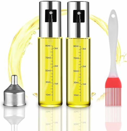 ROSNONG Olive Oil Sprayer - Air Fryer & Cooking Oil Appliance, 200ML + Silicone Brush + Stainless Steel Funnel