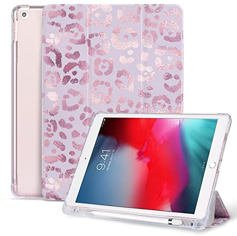 Vozehui 10.2 Pulgadas Funda para iPad 9ª/8ª/7ª Generación Funda con Soporte para Lápiz,Funda Protectora Plegable con Estampado de Corazón y Auto Sleep Wake para iPad 10.2 Pulgadas 2021/2020/2019