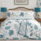 Dreams & Drapes Design - Samira - Reversible Duvet Cover Set - King Bed Size in Teal