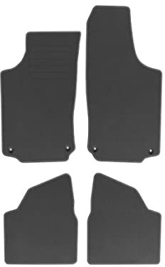 Velourmattenset für Opel Corsa C Bj. 2000 – 2006 STD ANTHRAZIT runde Befestigungen Veloursfussmatten Automatten Mit Absatzschoner Passform Neu