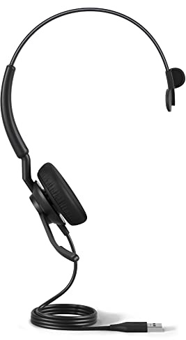 Jabra Engage 40 Wired Stereo Headset with Noise-Cancelling 2-Mic Technology and USB-A Cable, Ultra-Lightweight - Works with All Leading Unified Communications Platforms Such as Zoom, Unify - Black
